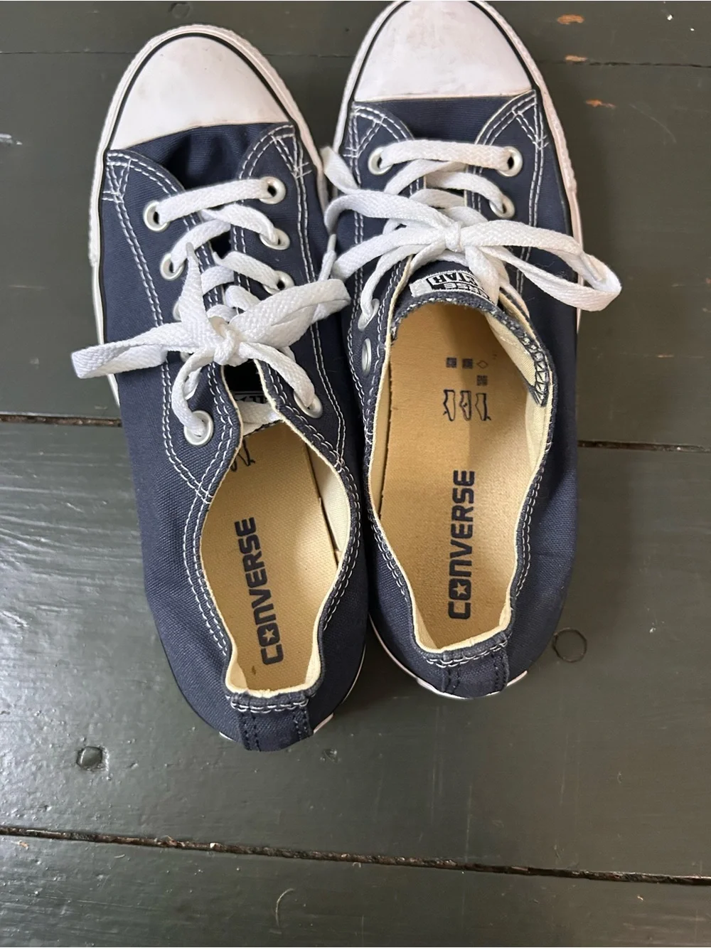 Converse All Star Low Top Blue/White Canvas Lace-Up Sneakers Women’s US 9 - Picture 4 of 10